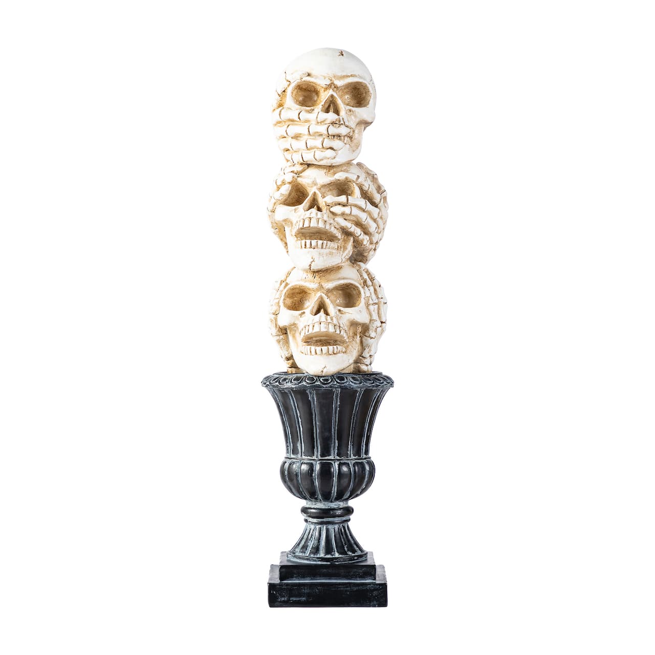 Glitzhome® 18"H Halloween Resin Stacked Skull Table Decor